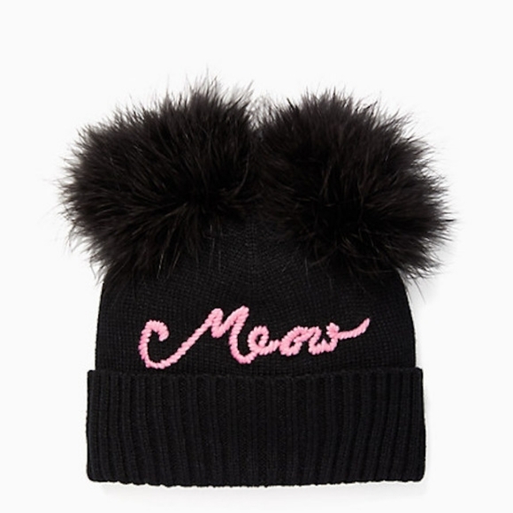 kate spade Accessories - Nwt Kate Spade New York Meow Pom Beanie 😍😊